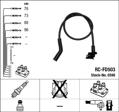 NGK Комплект проводов зажигания 0598