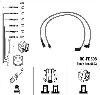 NGK Augstsprieguma vadu komplekts 0603