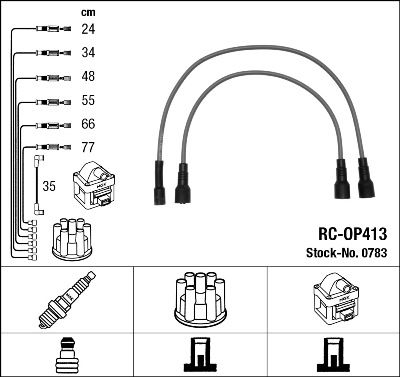 NGK Augstsprieguma vadu komplekts 0783