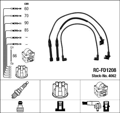 NGK Комплект проводов зажигания 4062