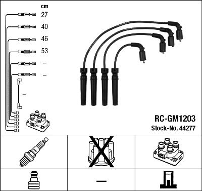 NGK Augstsprieguma vadu komplekts 44277