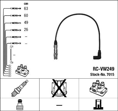 NGK Комплект проводов зажигания 7015