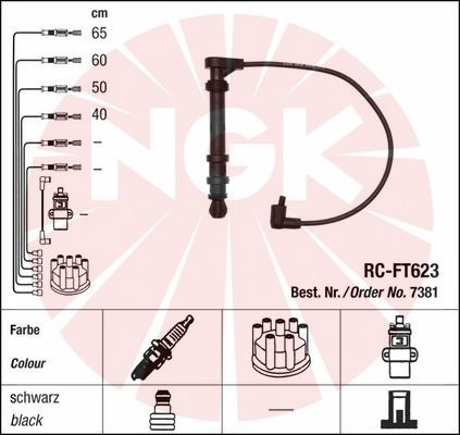 NGK Augstsprieguma vadu komplekts 7381