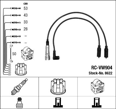 NGK Комплект проводов зажигания 8622
