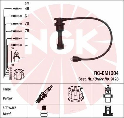 NGK Комплект проводов зажигания 9128