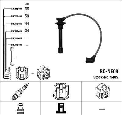 NGK Augstsprieguma vadu komplekts 9405