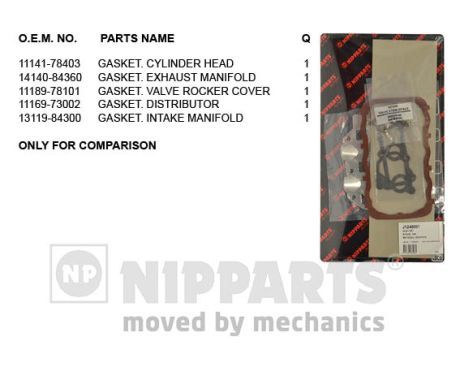 NIPPARTS Комплект прокладок, головка цилиндра J1248001