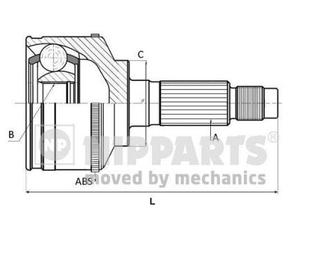 NIPPARTS Шарнирный комплект, приводной вал J2820501