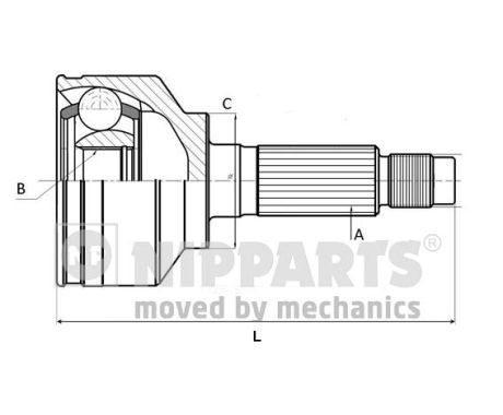 NIPPARTS Шарнирный комплект, приводной вал J2820505