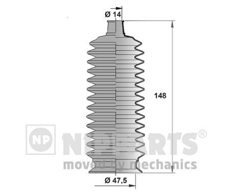 NIPPARTS Putekļusargu komplekts, Stūres iekārta J2842010