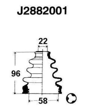 NIPPARTS Putekļusargu komplekts, Piedziņas vārpsta J2882001