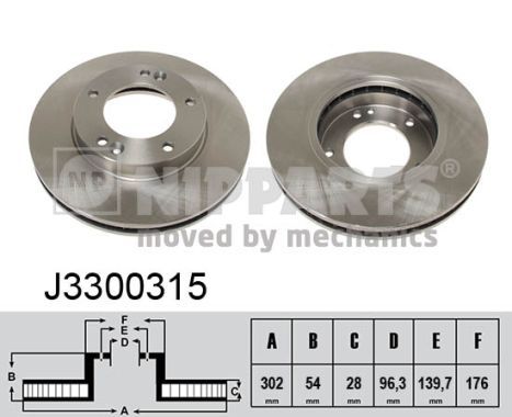 NIPPARTS Bremžu diski J3300315