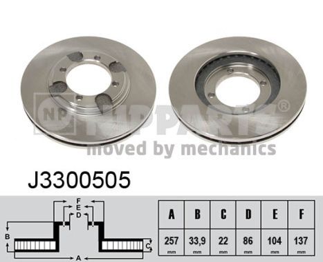 NIPPARTS Bremžu diski J3300505