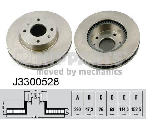 NIPPARTS Bremžu diski J3300528