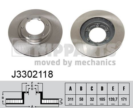 NIPPARTS Bremžu diski J3302118