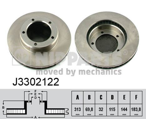 NIPPARTS Bremžu diski J3302122