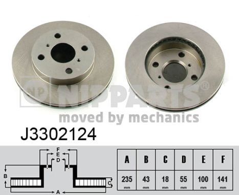 NIPPARTS Bremžu diski J3302124