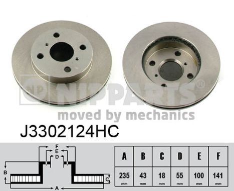 NIPPARTS Bremžu diski J3302124HC