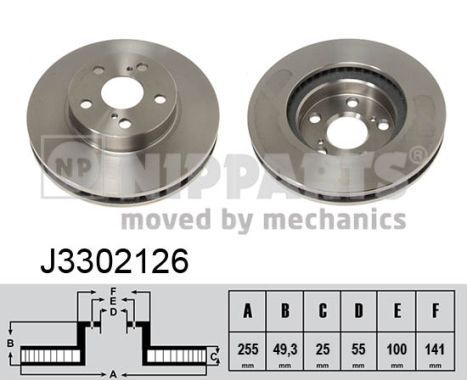 NIPPARTS Bremžu diski J3302126