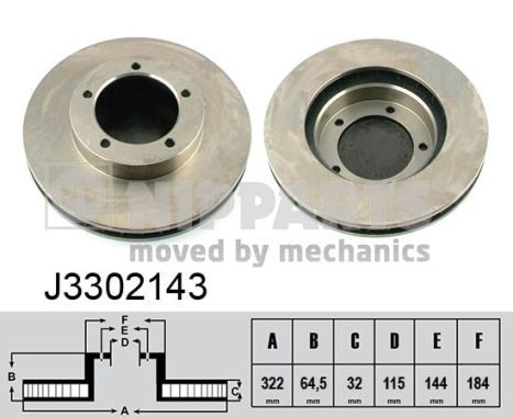 NIPPARTS Bremžu diski J3302143