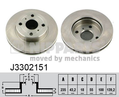 NIPPARTS Bremžu diski J3302151