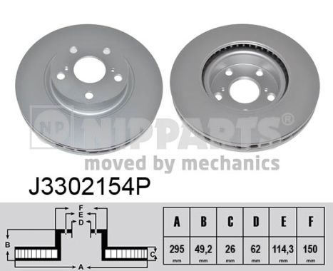 NIPPARTS Bremžu diski J3302154P