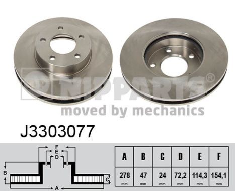 NIPPARTS Bremžu diski J3303077