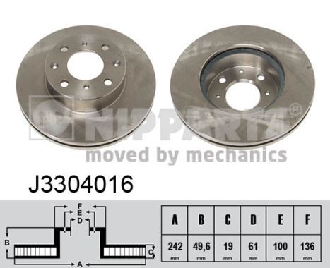 NIPPARTS Bremžu diski J3304016