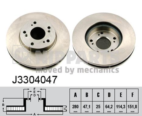 NIPPARTS Bremžu diski J3304047