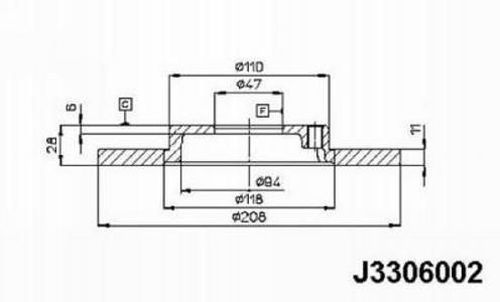 NIPPARTS Bremžu diski J3306002