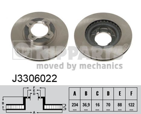 NIPPARTS Bremžu diski J3306022