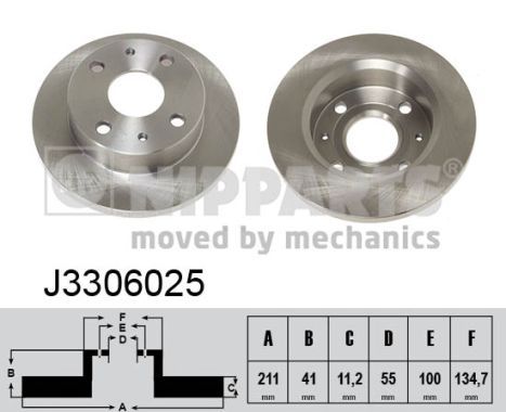 NIPPARTS Bremžu diski J3306025