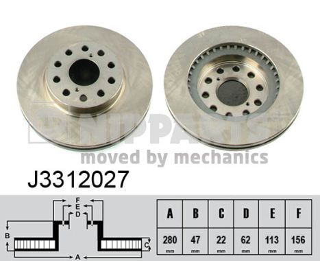 NIPPARTS Bremžu diski J3312027