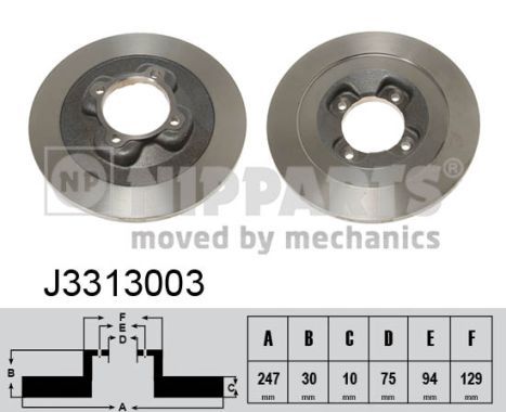 NIPPARTS Bremžu diski J3313003