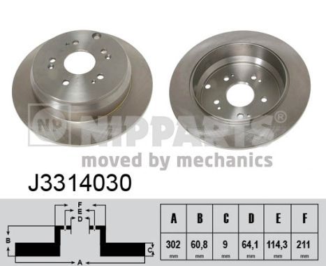 NIPPARTS Bremžu diski J3314030