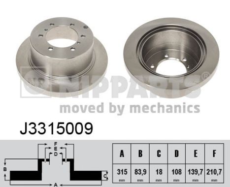 NIPPARTS Тормозной диск J3315009