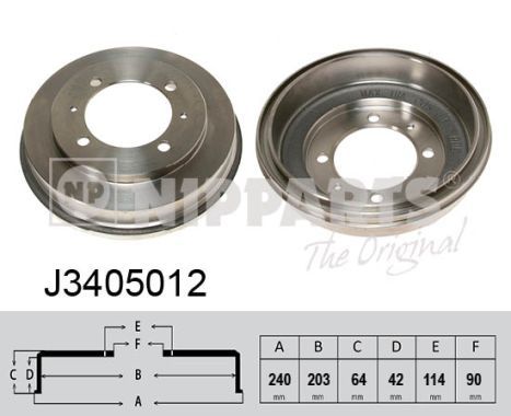 NIPPARTS Тормозной барабан J3405012