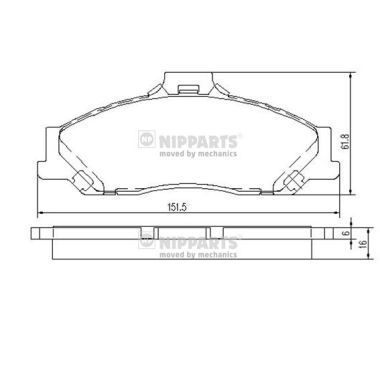 NIPPARTS Комплект тормозных колодок, дисковый тормоз J3603053