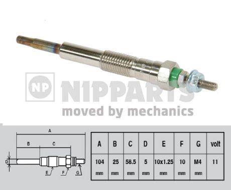 NIPPARTS Kvēlsvece J5712013