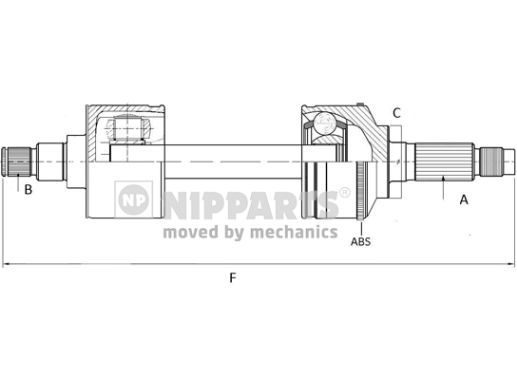 NIPPARTS Piedziņas vārpsta N2800900