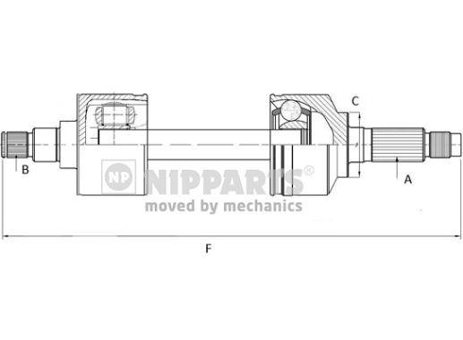 NIPPARTS Piedziņas vārpsta N2801004