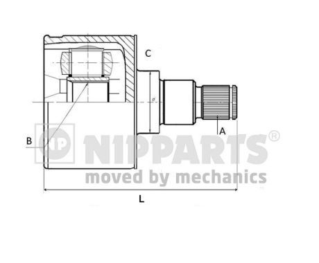 NIPPARTS Šarnīru komplekts, Piedziņas vārpsta N2830904