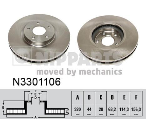 NIPPARTS Bremžu diski N3301106