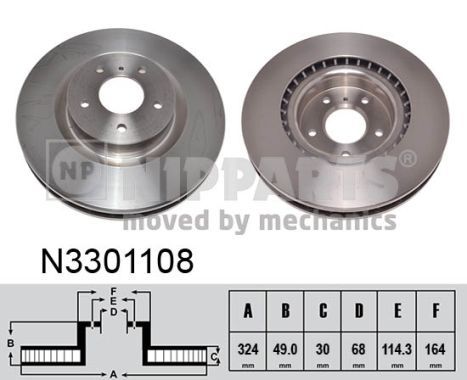 NIPPARTS Bremžu diski N3301108