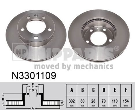 NIPPARTS Bremžu diski N3301109