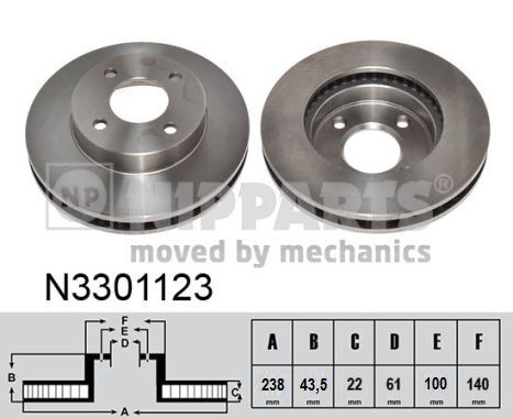 NIPPARTS Bremžu diski N3301123