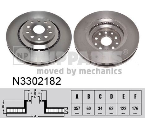 NIPPARTS Bremžu diski N3302182