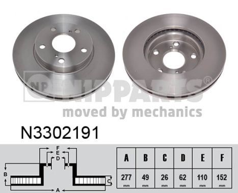 NIPPARTS Bremžu diski N3302191