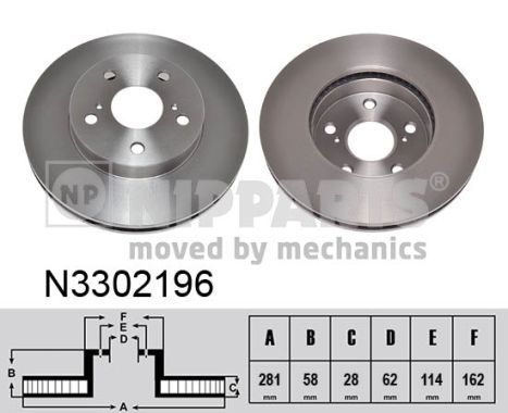 NIPPARTS Bremžu diski N3302196