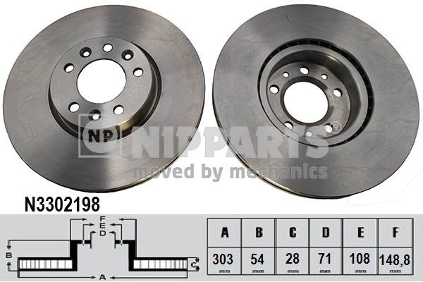 NIPPARTS Bremžu diski N3302198